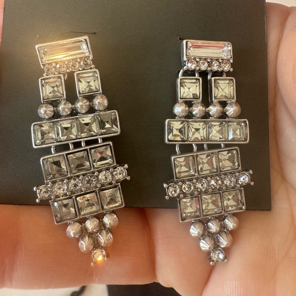 NWT ALLSAINTS Rhodium Large Statement Earrings - Picture 5 of 6